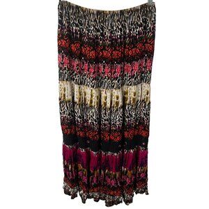 Forbidden Los Angeles Maxi Skirt Gauze Women S Festival Boho Rayon Crochet Tier